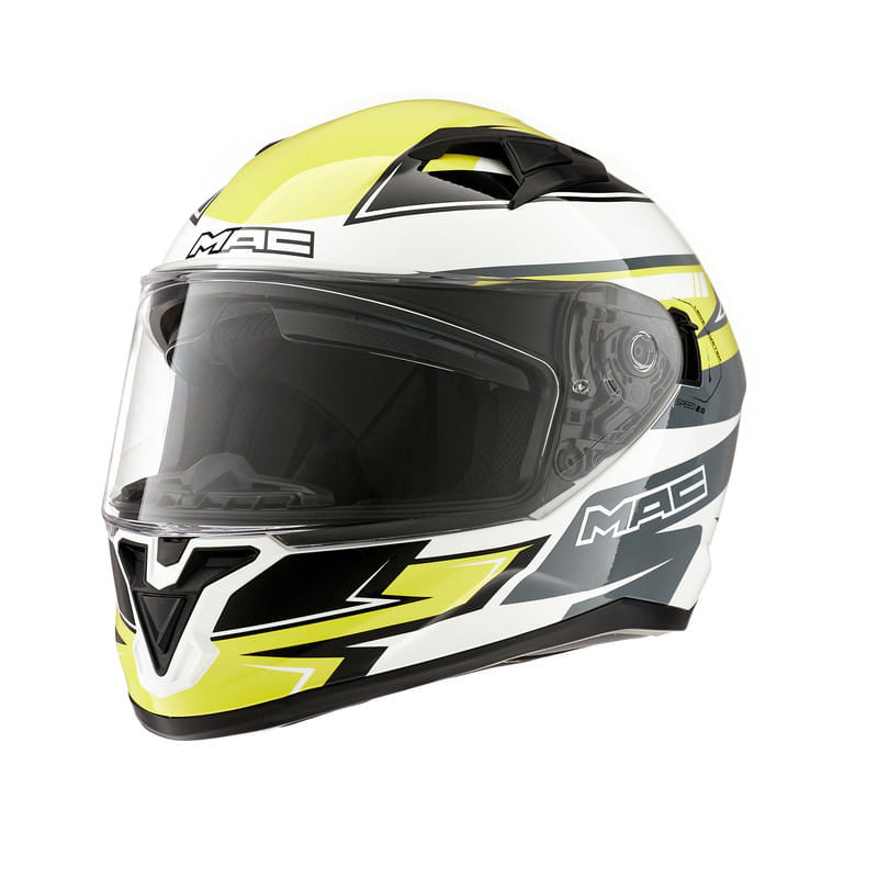 Casco MAC 825 Speed 2.0 Apex Amarillo / Blanco / Brillo