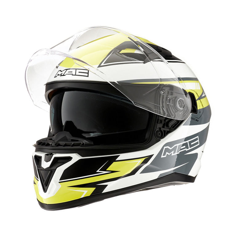 Casco MAC 825 Speed 2.0 Apex Amarillo / Blanco / Brillo