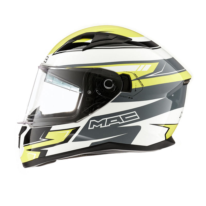 Casco MAC 825 Speed 2.0 Apex Amarillo / Blanco / Brillo