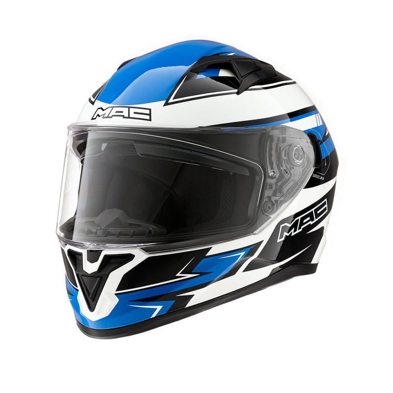 Casco MAC 825 Speed 2.0 Apex Azul / Blanco / Brillo