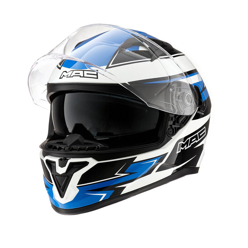 Casco MAC 825 Speed 2.0 Apex Azul / Blanco / Brillo