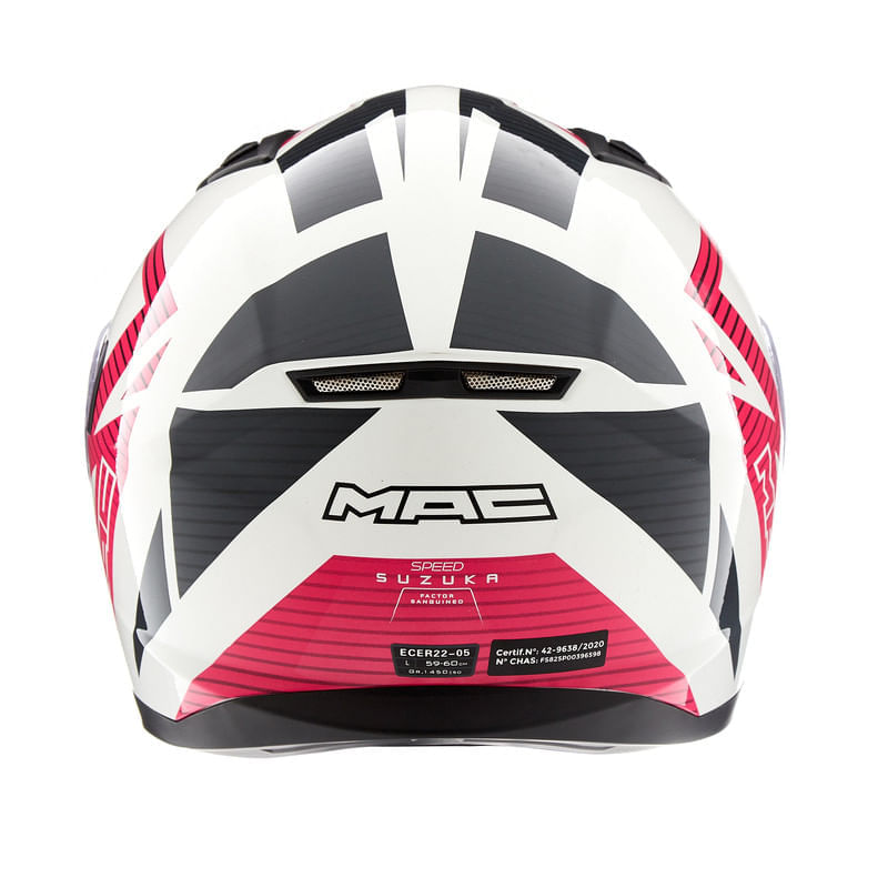 Casco MAC 825 Speed Suzuka Blanco / Gris / Brillo