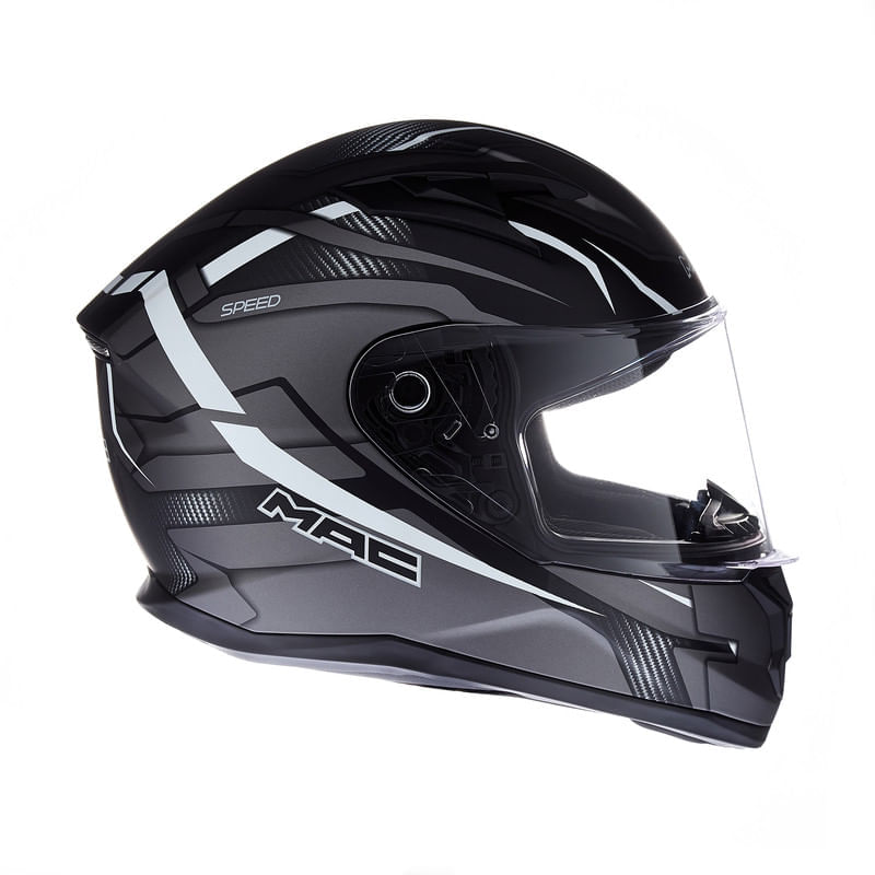 Casco MAC 825 Speed Riot Blanco / Negro / Brillo