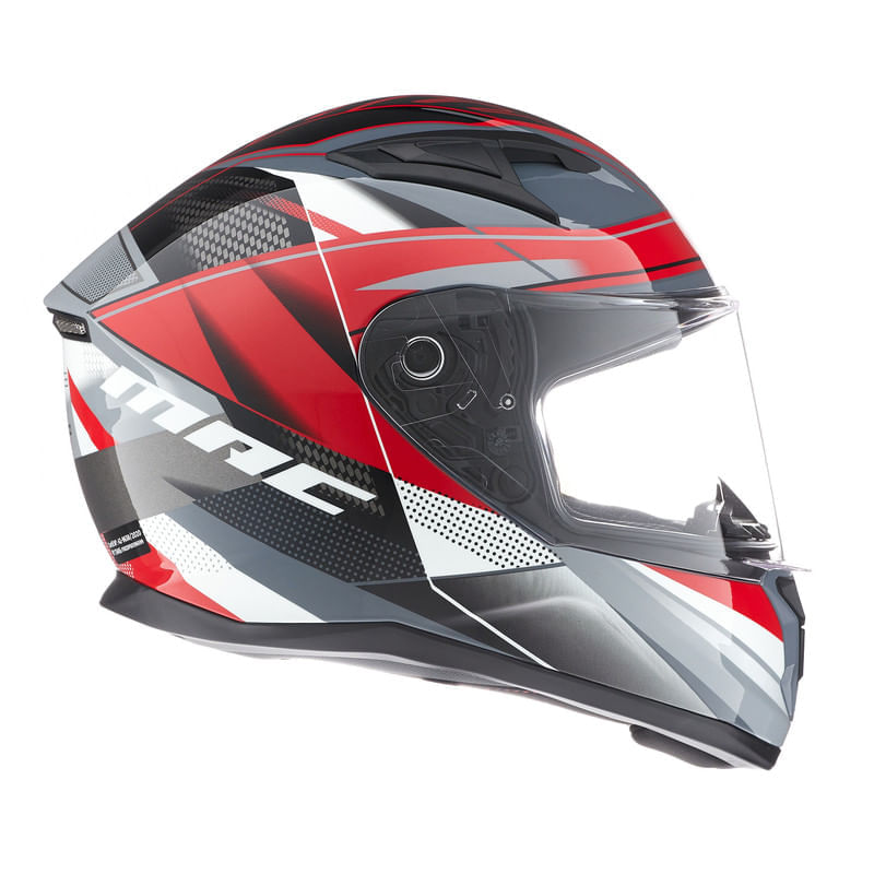 Casco MAC 825 Speed Razor Blanco / Gris / Brillo
