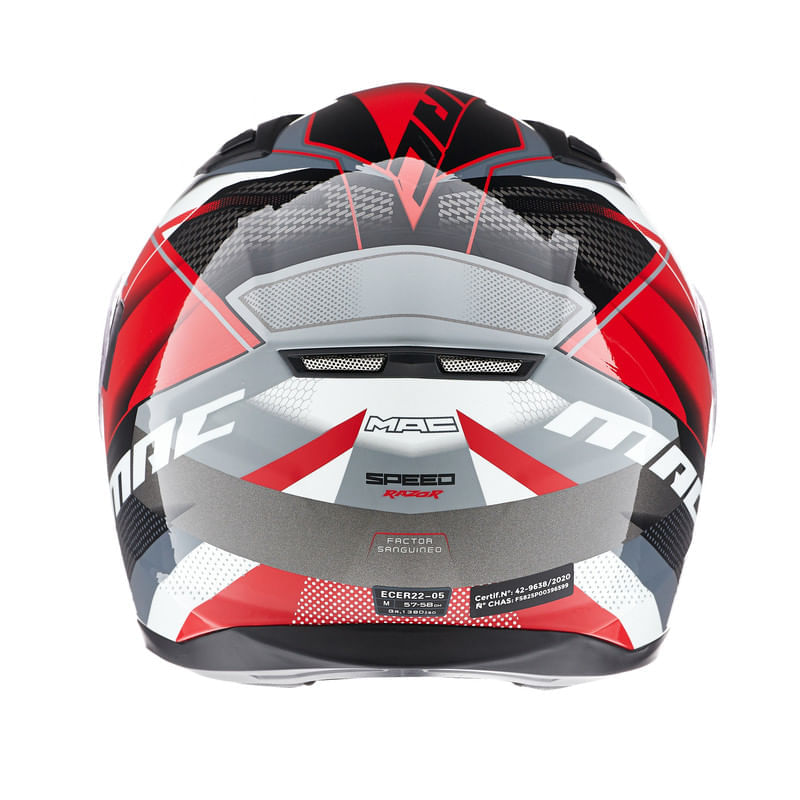 Casco MAC 825 Speed Razor Blanco / Gris / Brillo