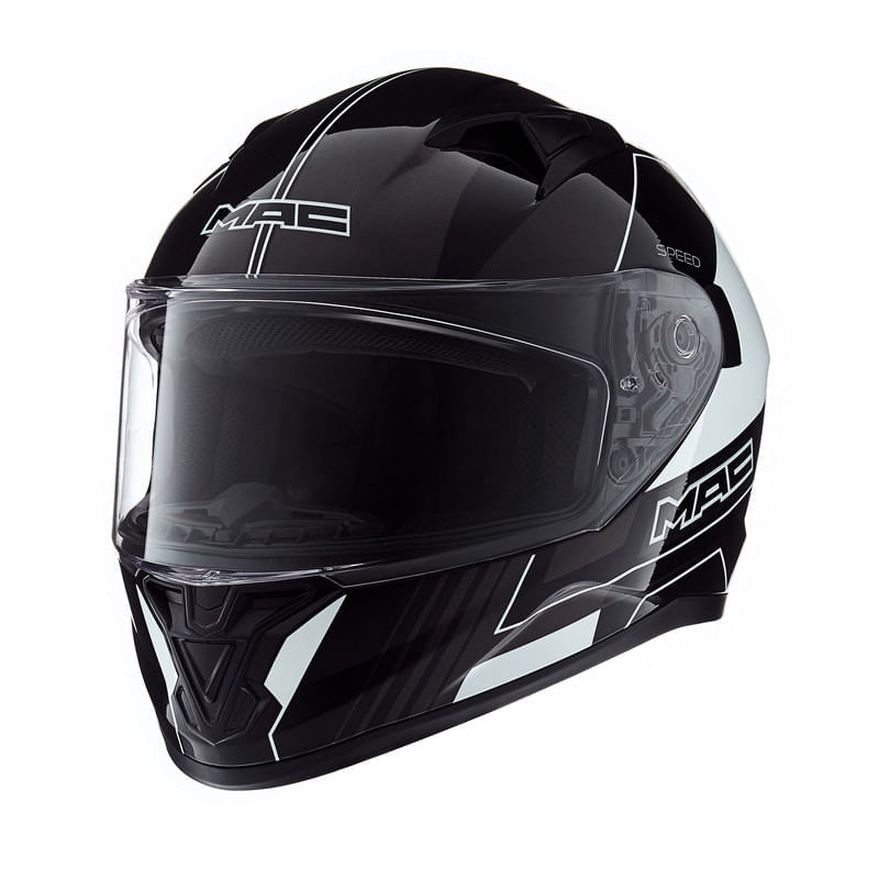 Casco MAC 825 Speed Dash Blanco / Negro / Brillo