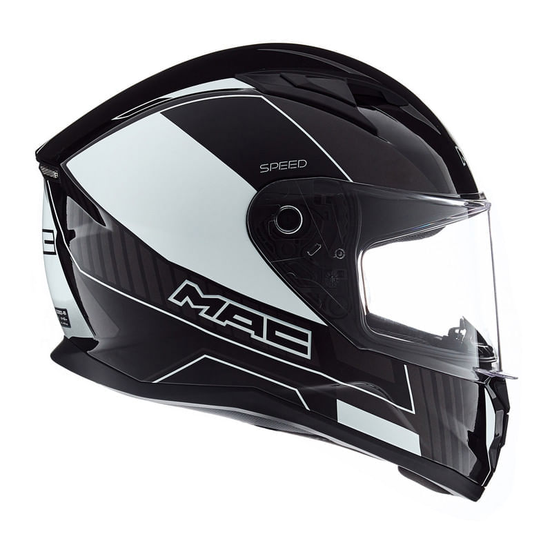 Casco MAC 825 Speed Dash Blanco / Negro / Brillo