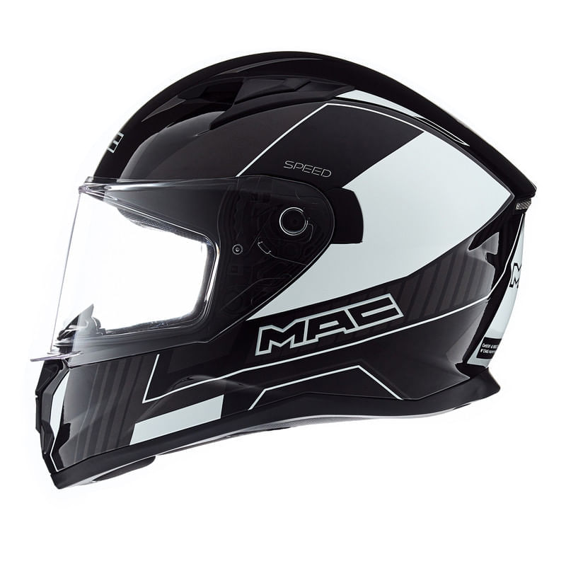 Casco MAC 825 Speed Dash Blanco / Negro / Brillo