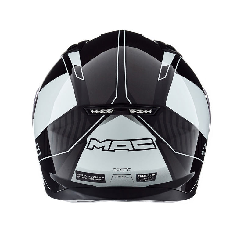 Casco MAC 825 Speed Dash Blanco / Negro / Brillo
