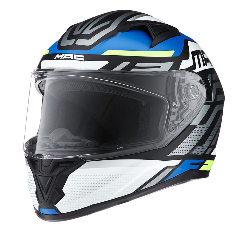 Casco MAC 825 Speed Control Azul / Blanco / Mate