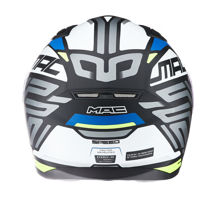 Casco MAC 825 Speed Control Azul / Blanco / Mate