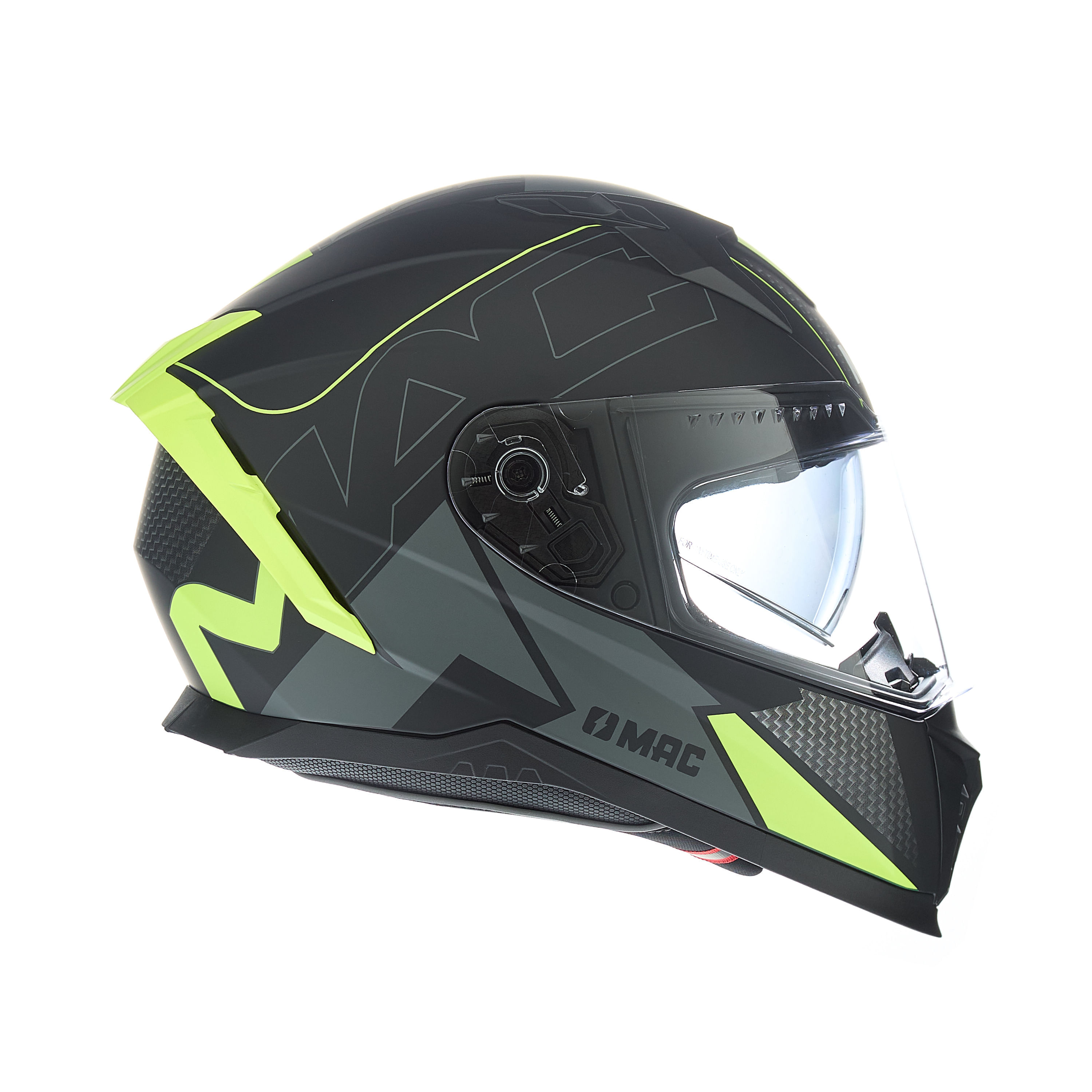 Casco MAC 069 Force Dynamo Amarillo / Negro / Brillo