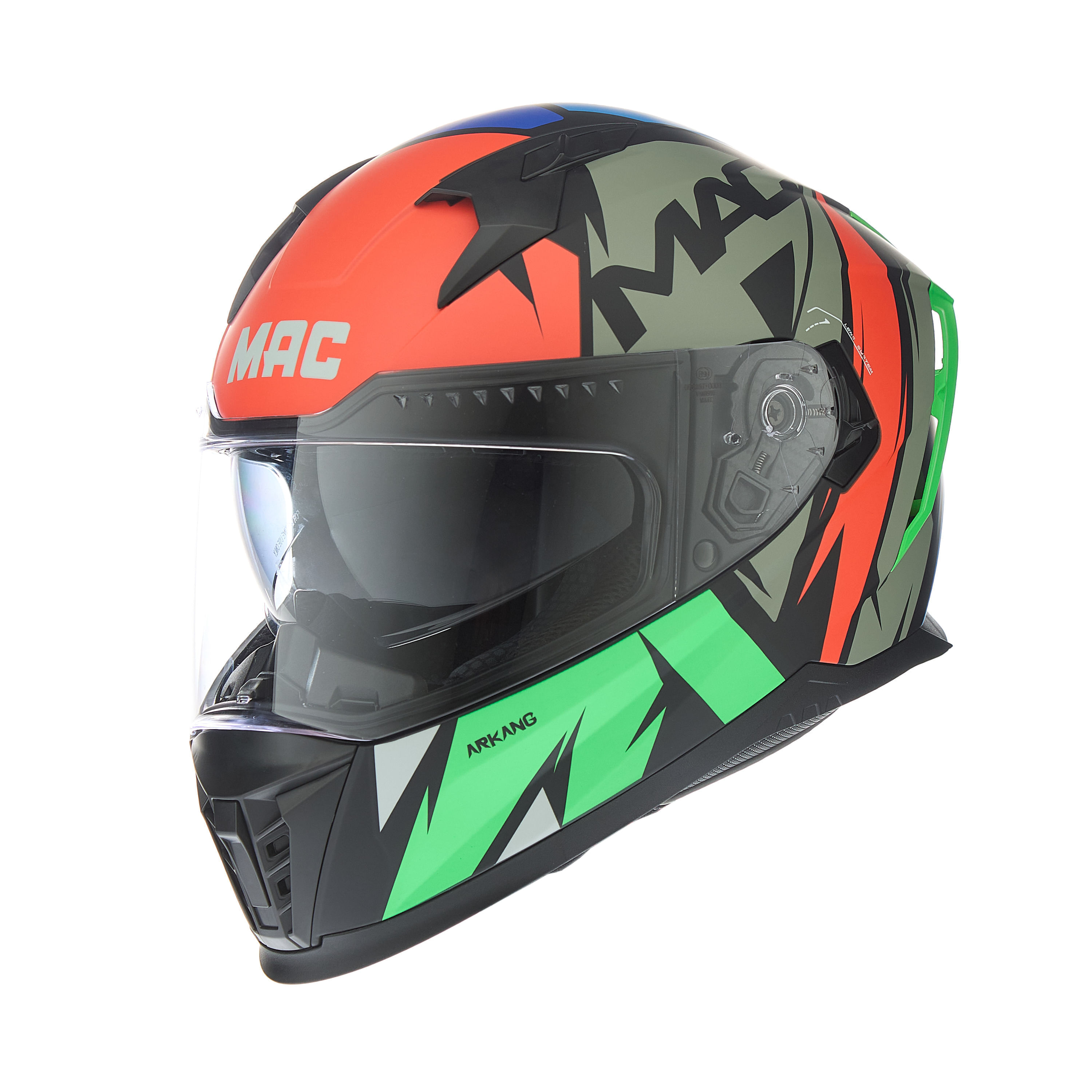 Casco MAC 069 Force Arkang Verde / Gris / Mate