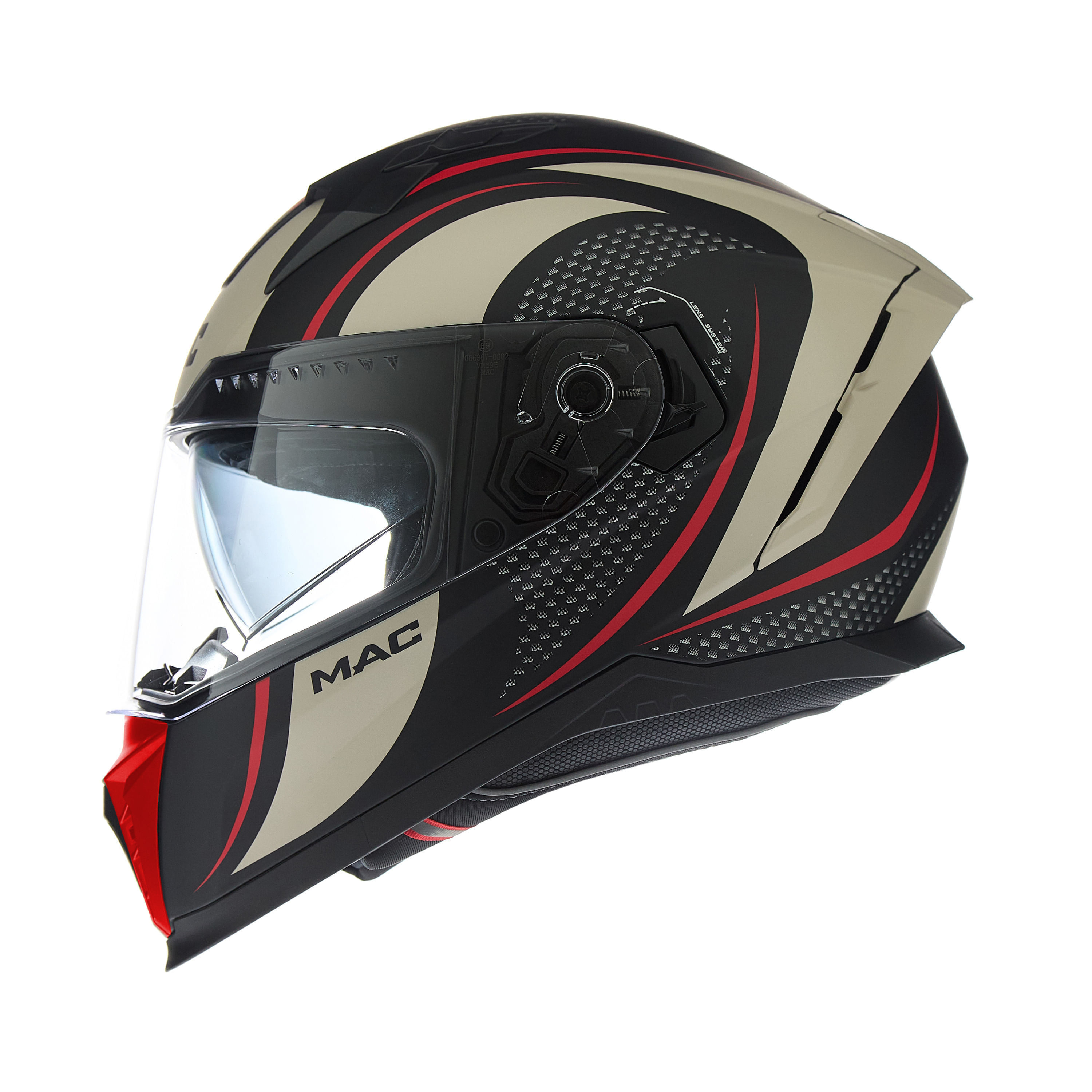 Casco MAC 069 Force Cirkus Negro / Beige / Mate
