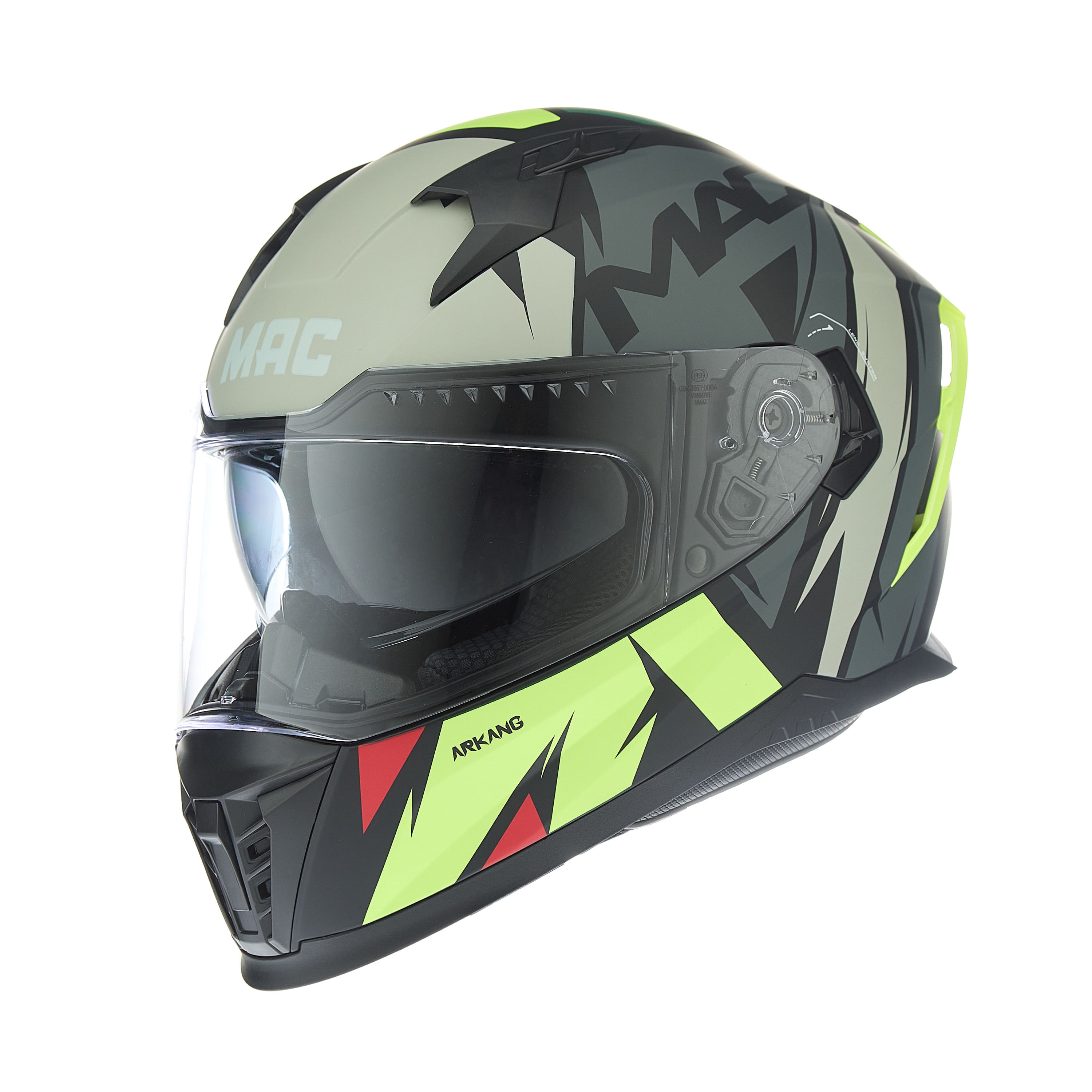 Casco MAC 069 Force Arkang Amarillo / Gris / Mate