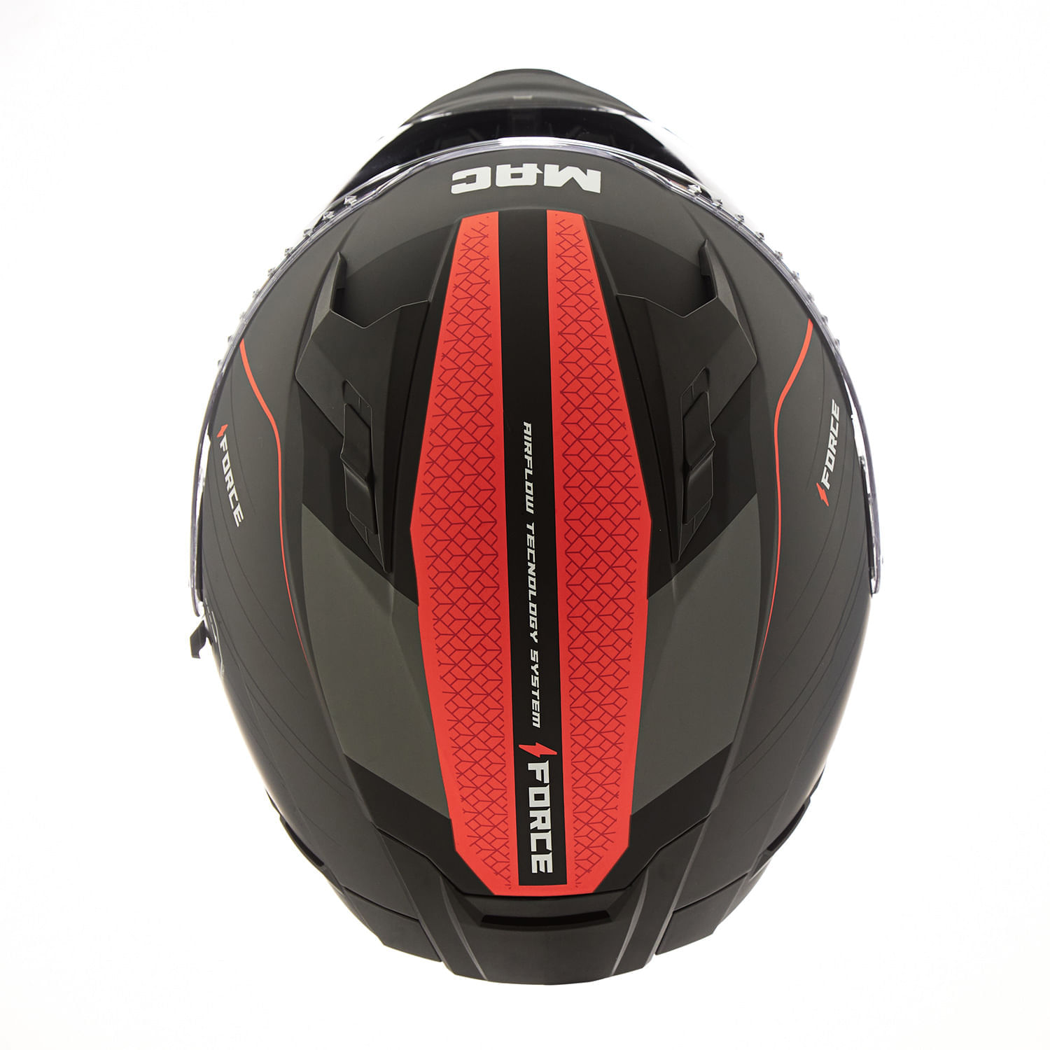 Casco MAC 069 Force Soma Negro / Rojo / Mate