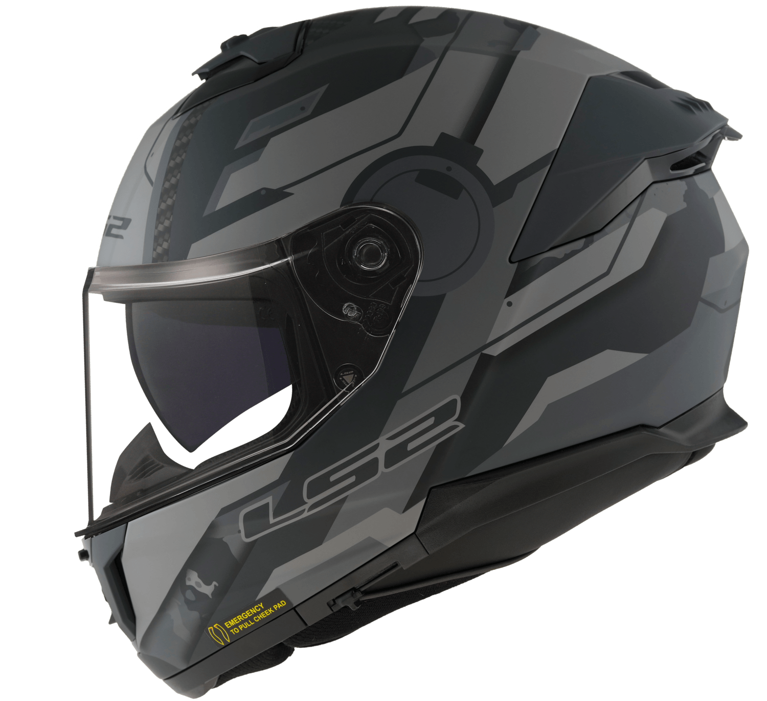 Casco LS2 808 Stream II Shadow Gris / Negro / Mate