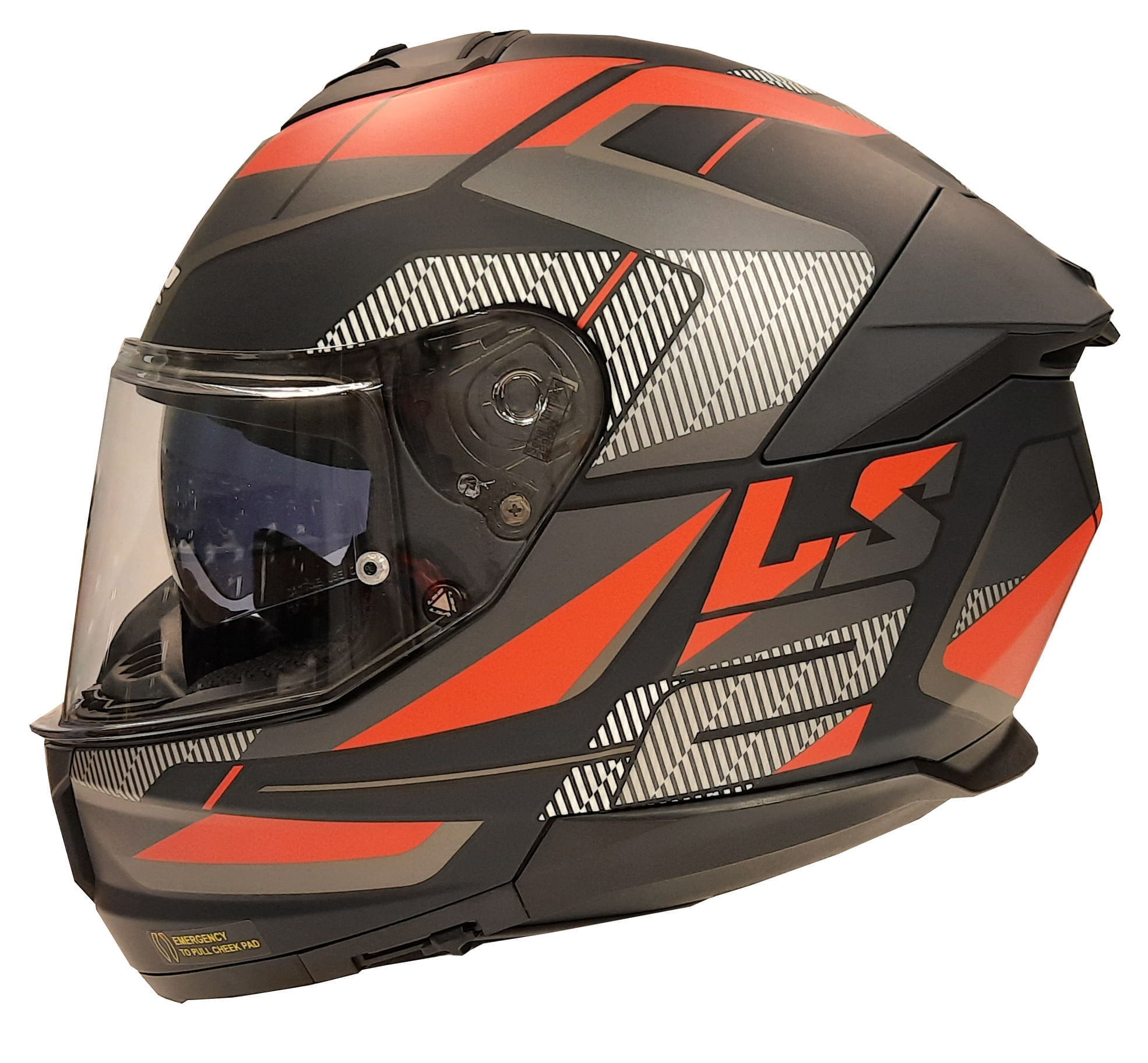 Casco LS2 808 Stream II Titanium Gris / Rojo / Mate