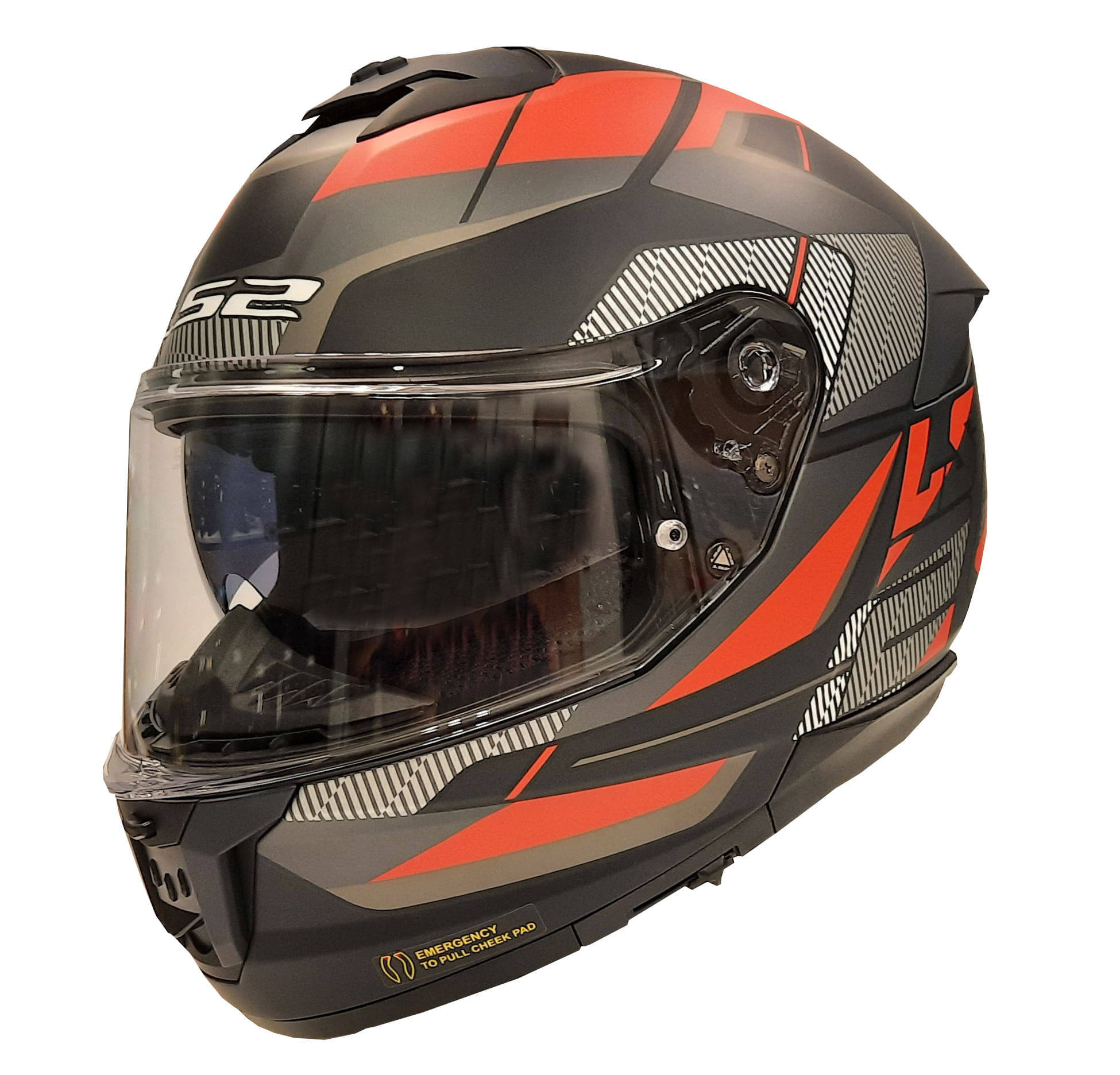 Casco LS2 808 Stream II Titanium Gris / Rojo / Mate