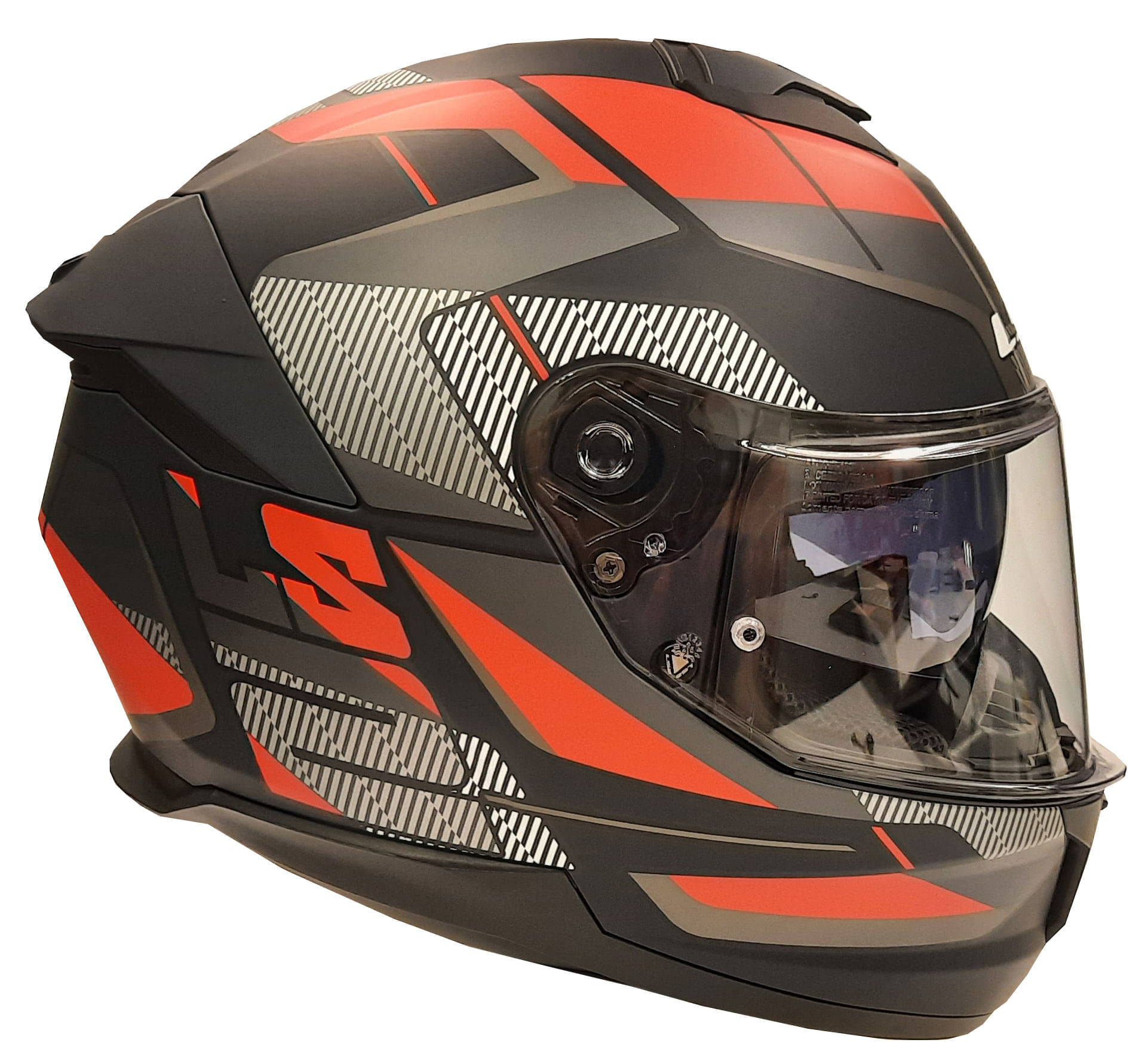 Casco LS2 808 Stream II Road Titanium Gris / Rojo / Mate
