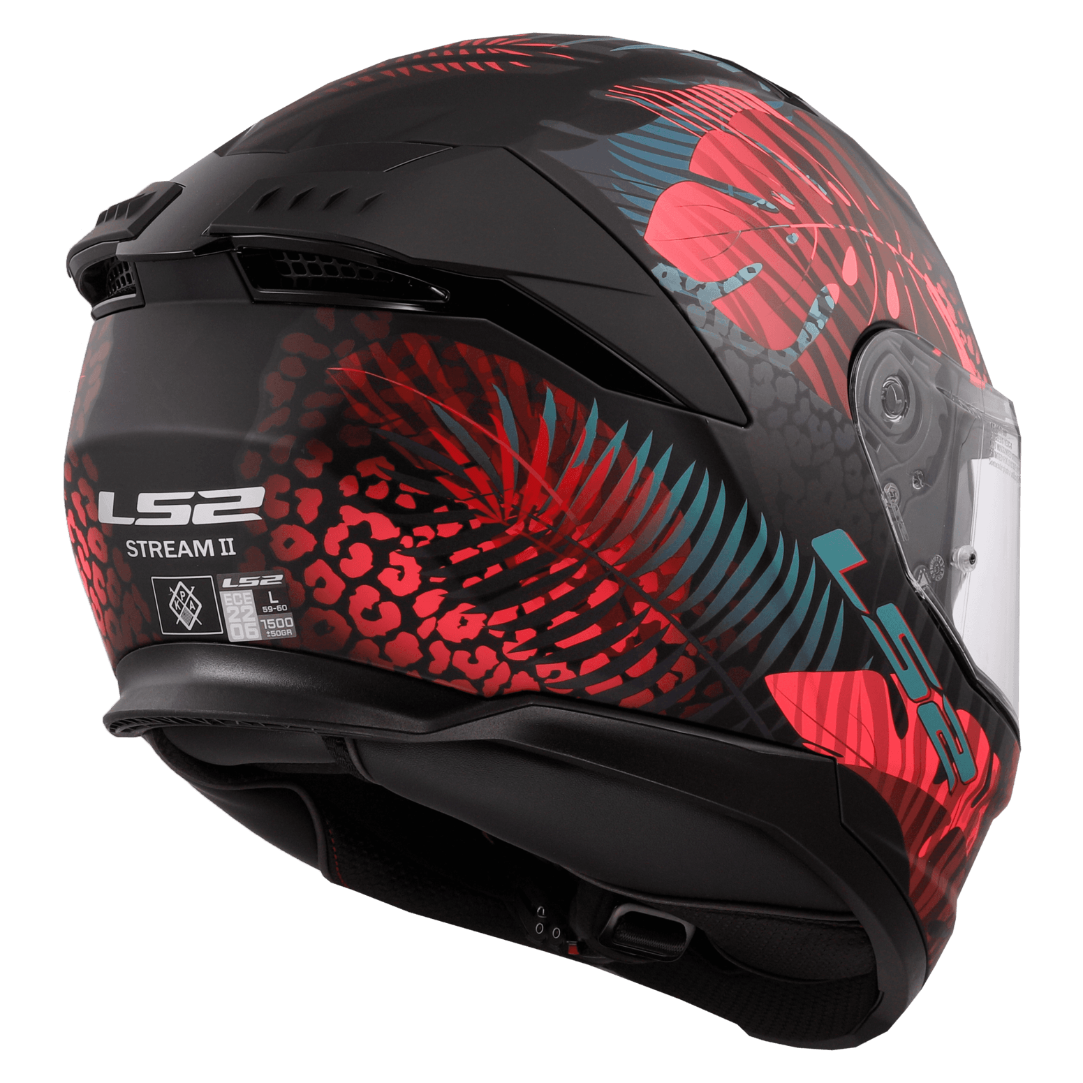 Casco LS2 808 Stream II Jungle Negro / Rosa / Mate
