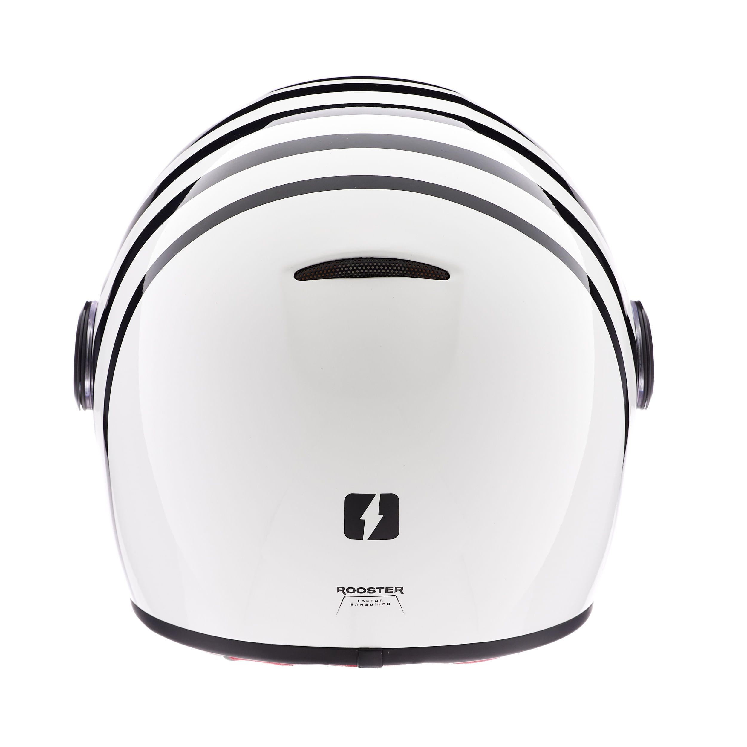 Casco MAC 006 Rooster Stripe Blanco / Negro / Brillo