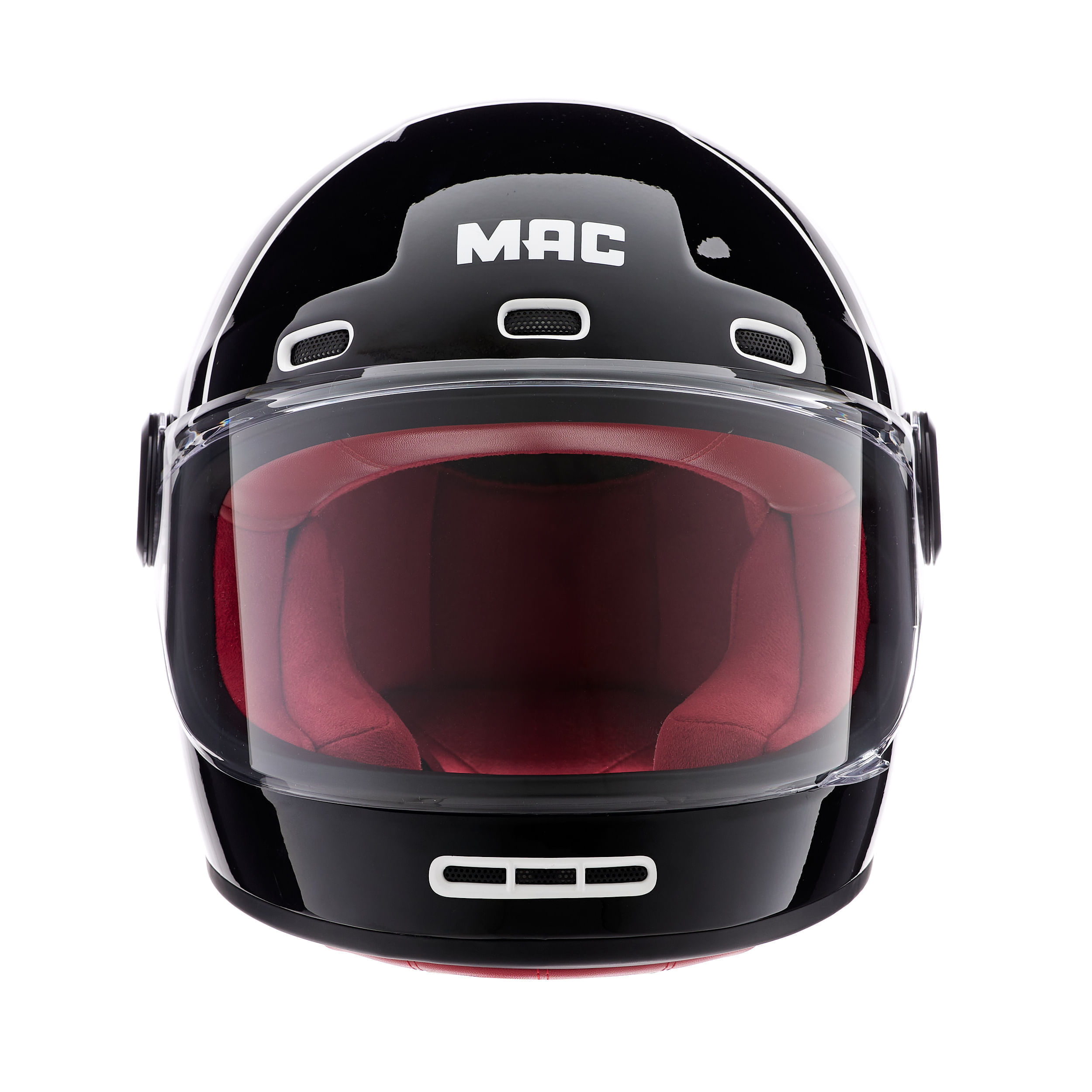 Casco MAC 006 Rooster Stripe Blanco / Negro / Brillo