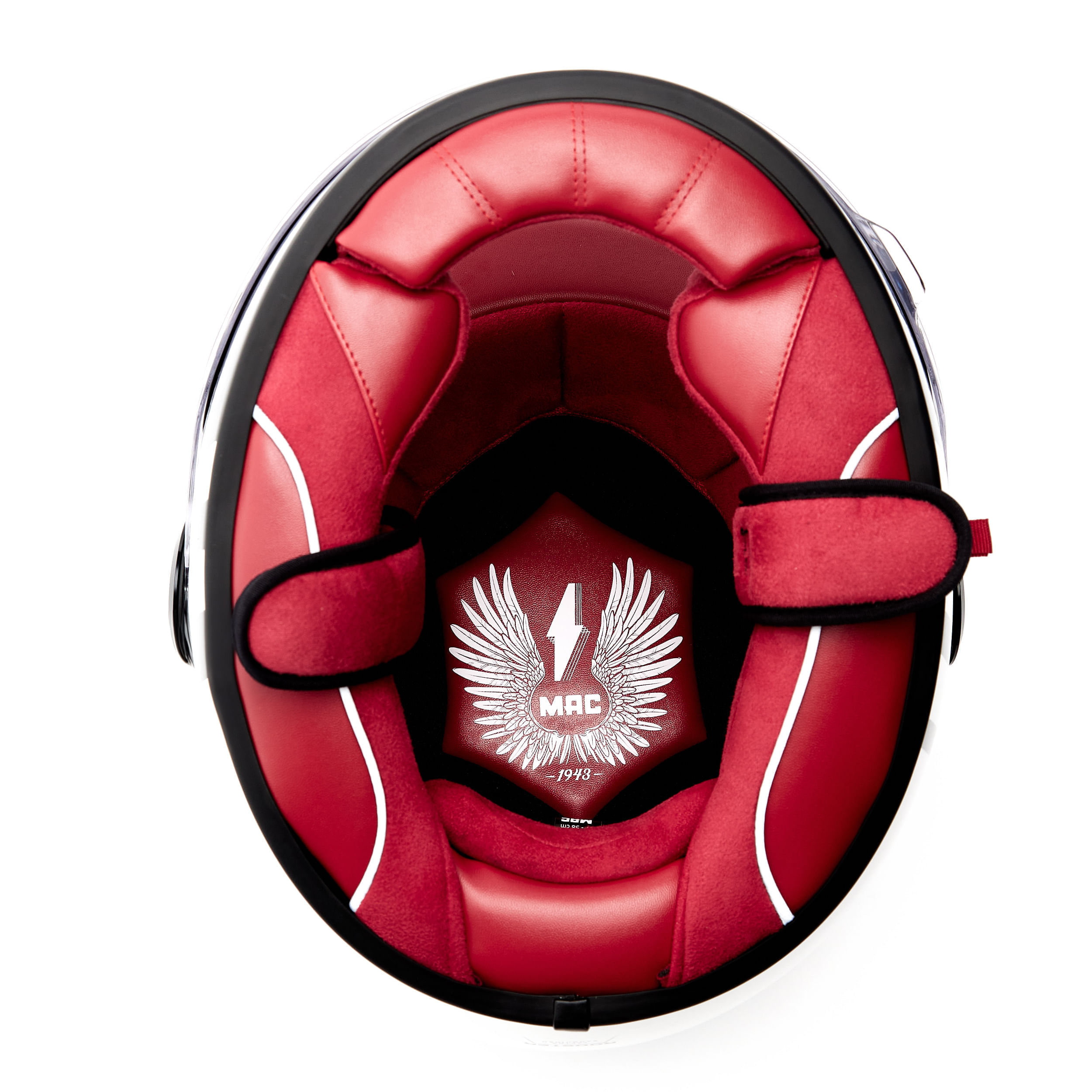 Casco MAC 006 Rooster Stripe Blanco / Negro / Brillo