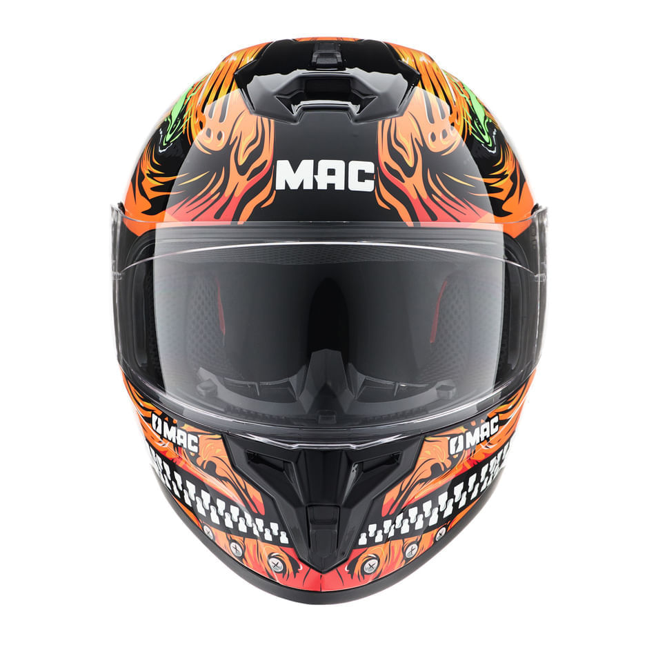 Casco MAC 070 Volt Sadiko Naranja / Negro / Brillo
