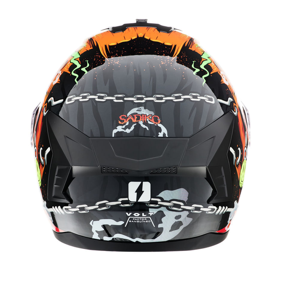 Casco MAC 070 Volt Sadiko Naranja / Negro / Brillo
