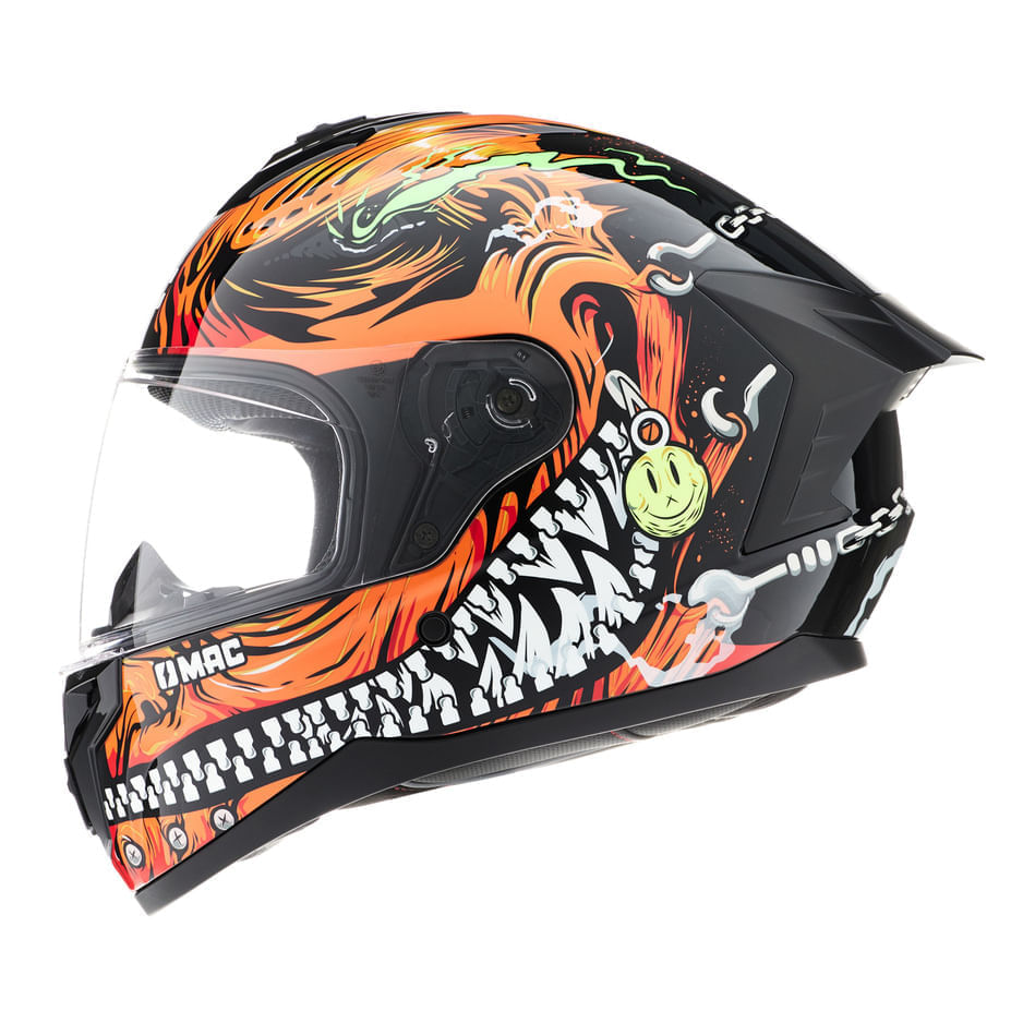 Casco MAC 070 Volt Sadiko Naranja / Negro / Brillo