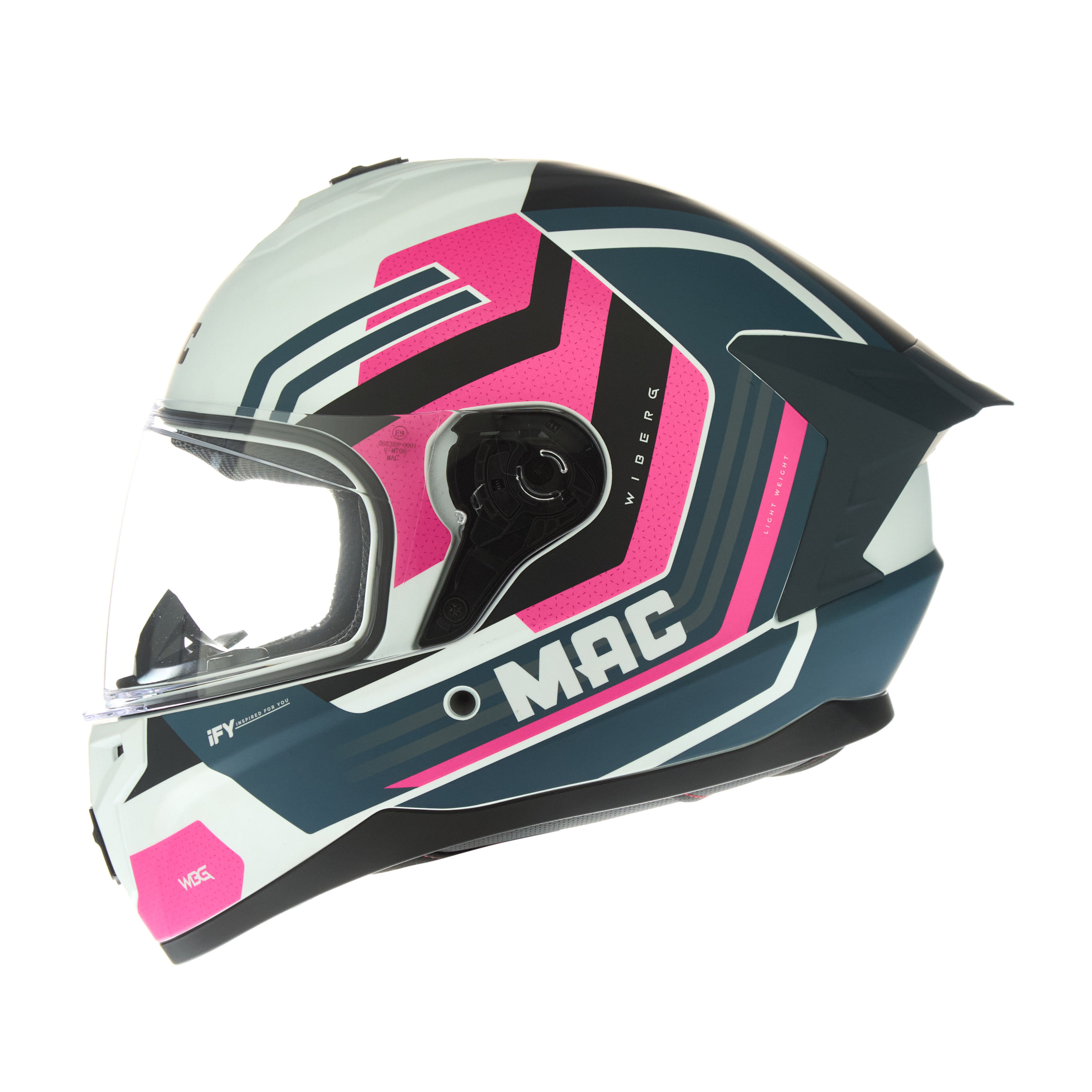 Casco MAC 070 Volt Wiberg Blanco / Rosa / Mate