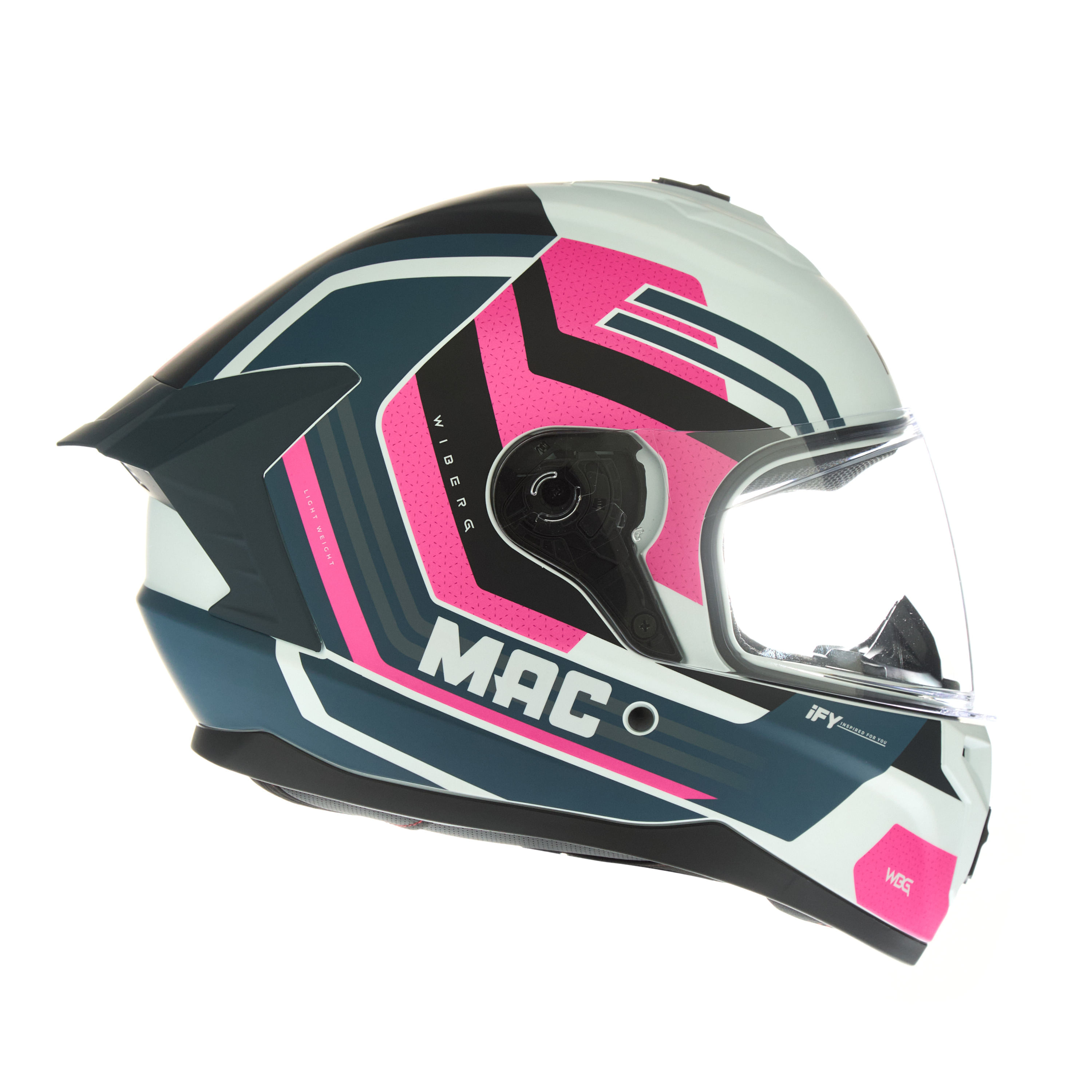 Casco MAC 070 Volt Wiberg Blanco / Rosa / Mate