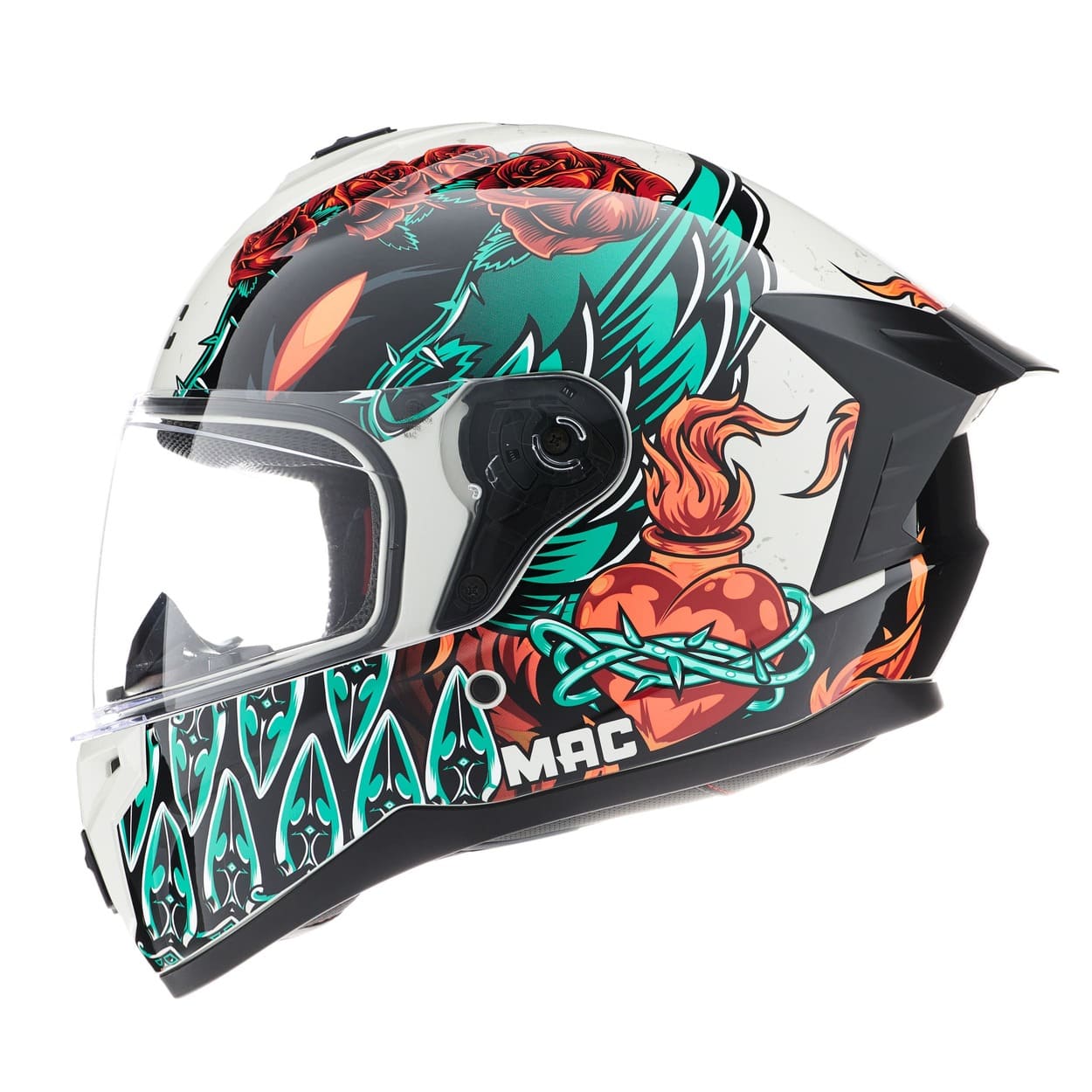 Casco MAC 070 Volt Lovepredator Verde / Beige / Brillo