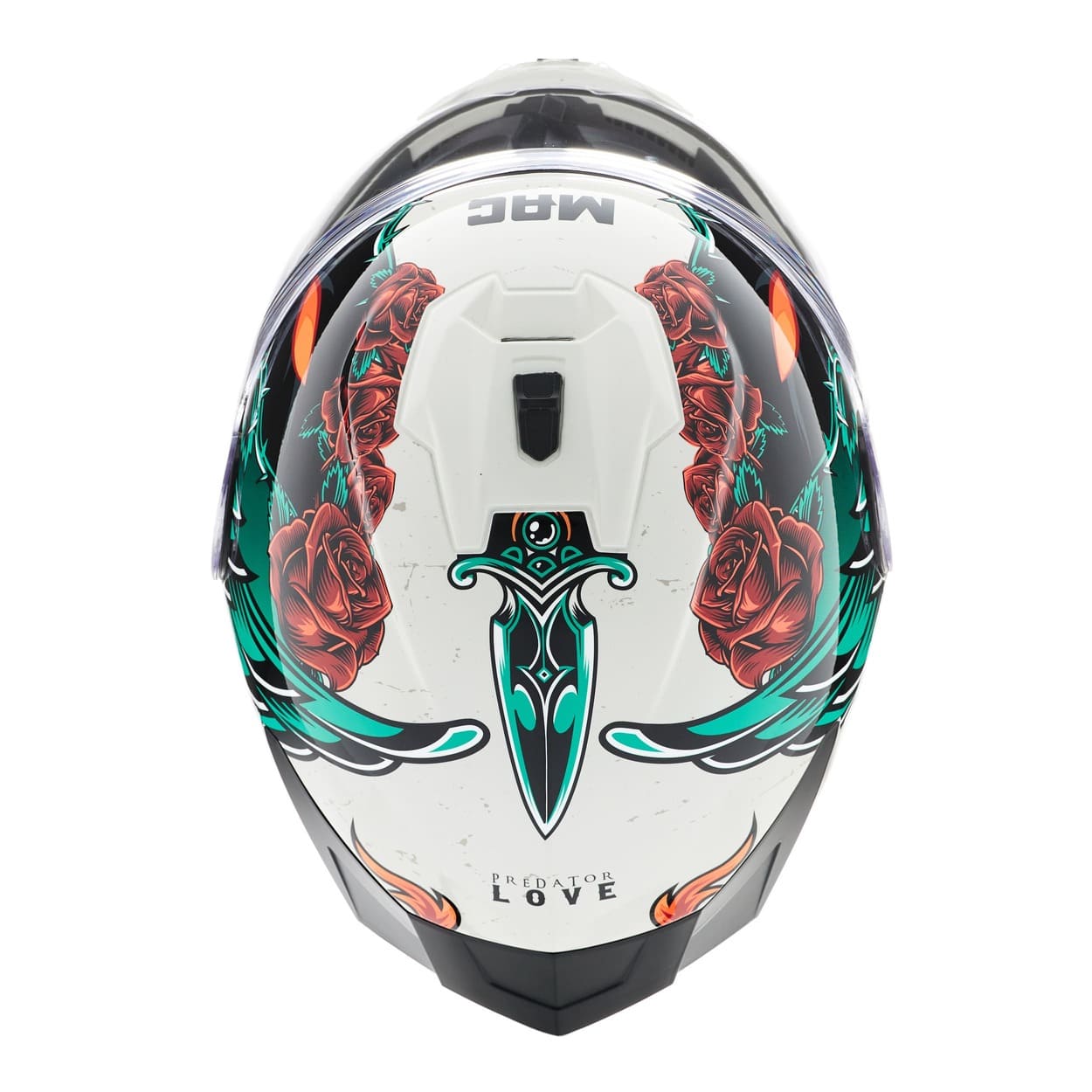 Casco MAC 070 Volt Lovepredator Verde / Beige / Brillo