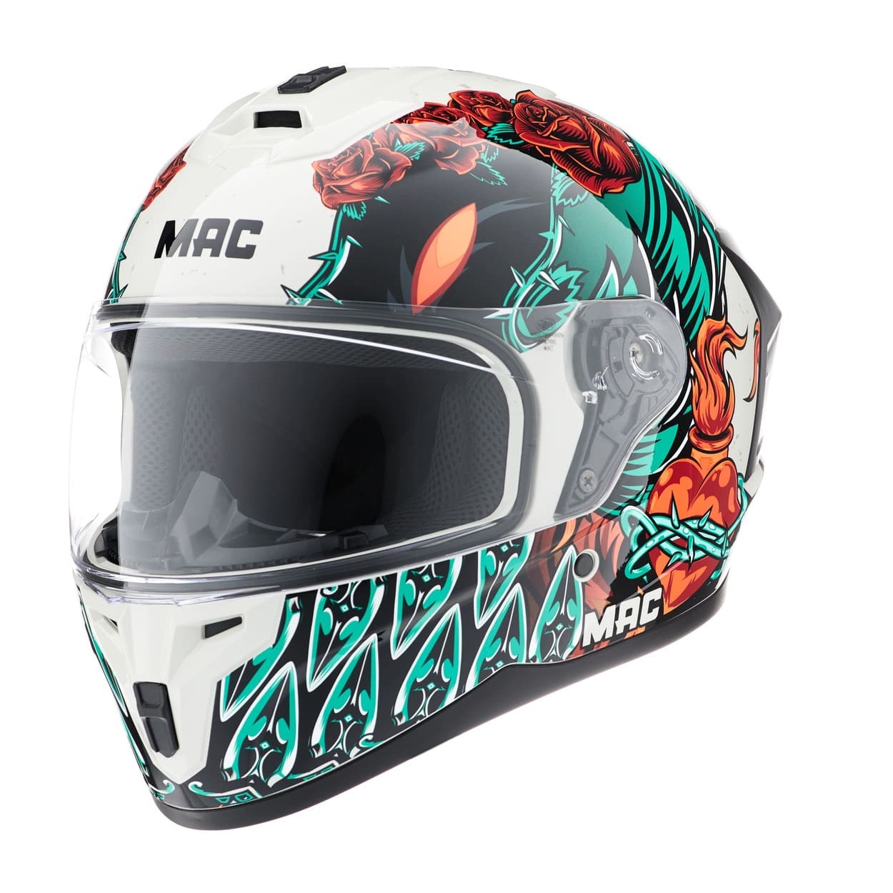 Casco MAC 070 Volt Lovepredator Verde / Beige / Brillo