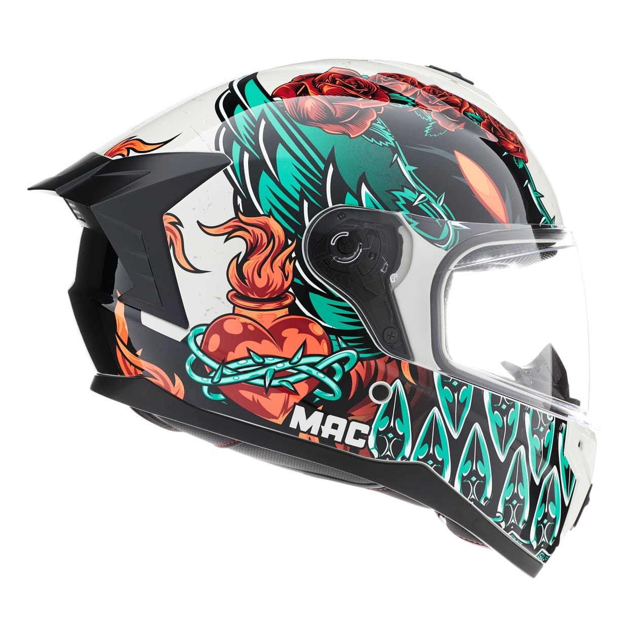 Casco MAC 070 Volt Lovepredator Verde / Beige / Brillo