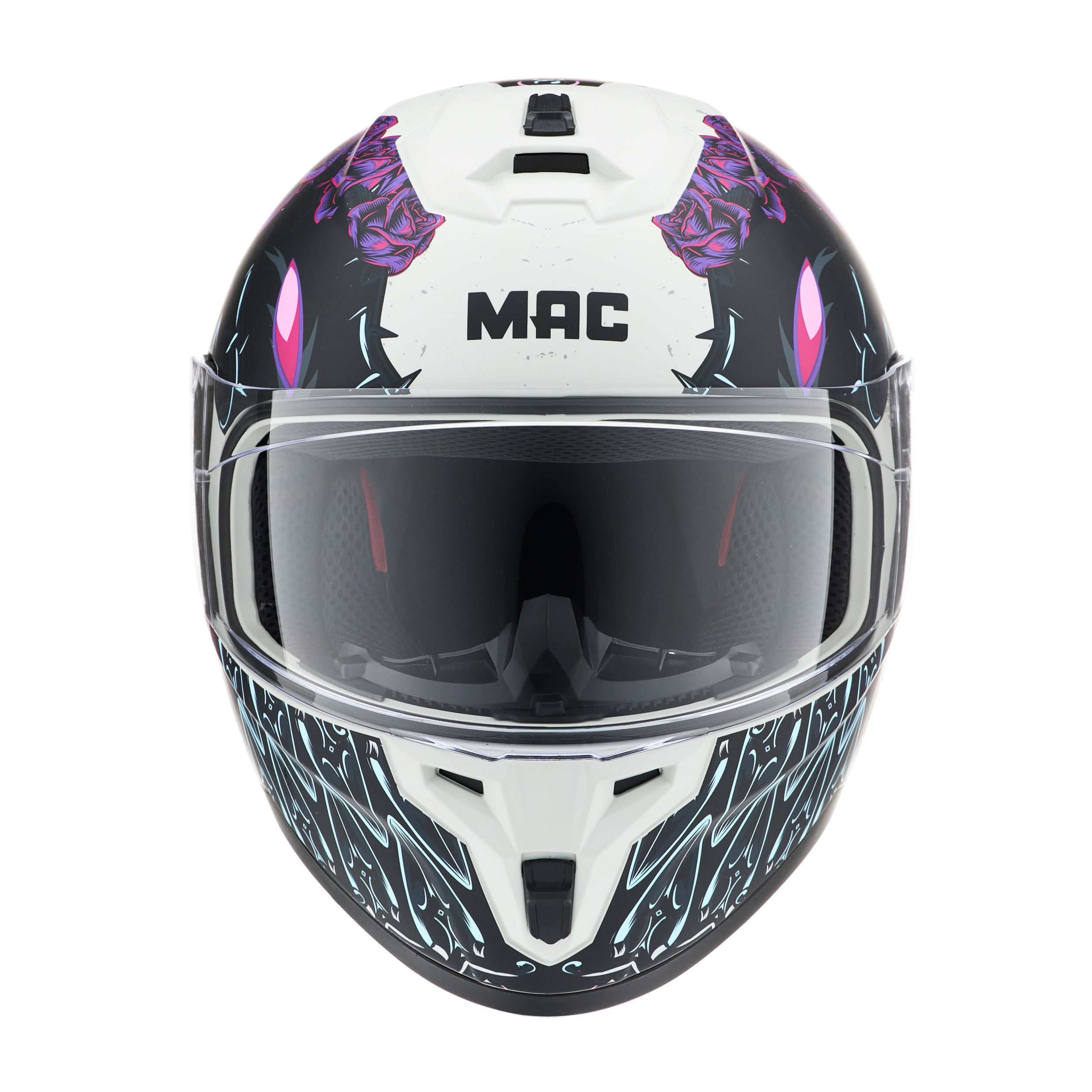 Casco MAC 070 Volt Lovepredator Blanco / Violeta / Mate