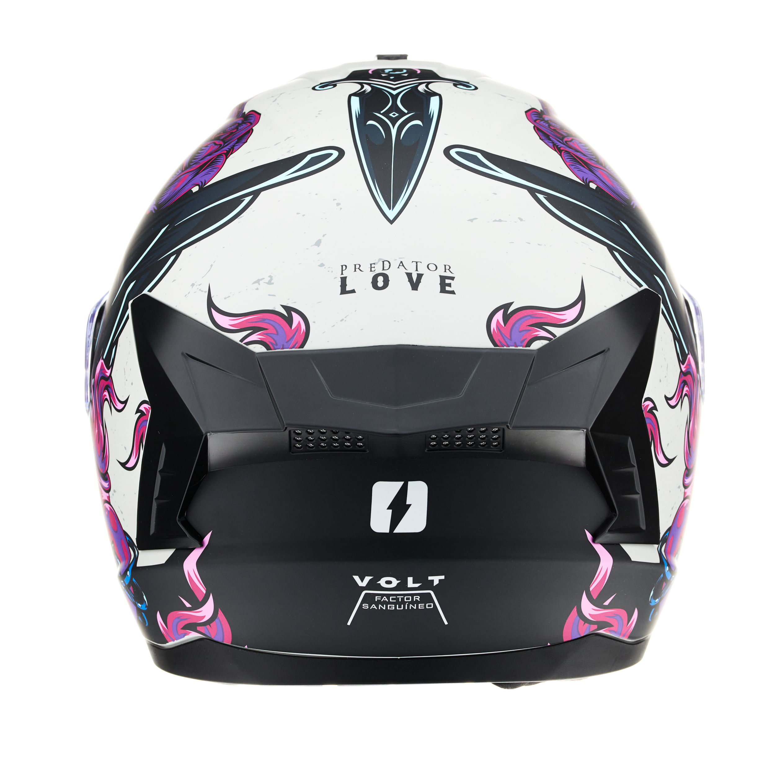 Casco MAC 070 Volt Lovepredator Blanco / Violeta / Mate