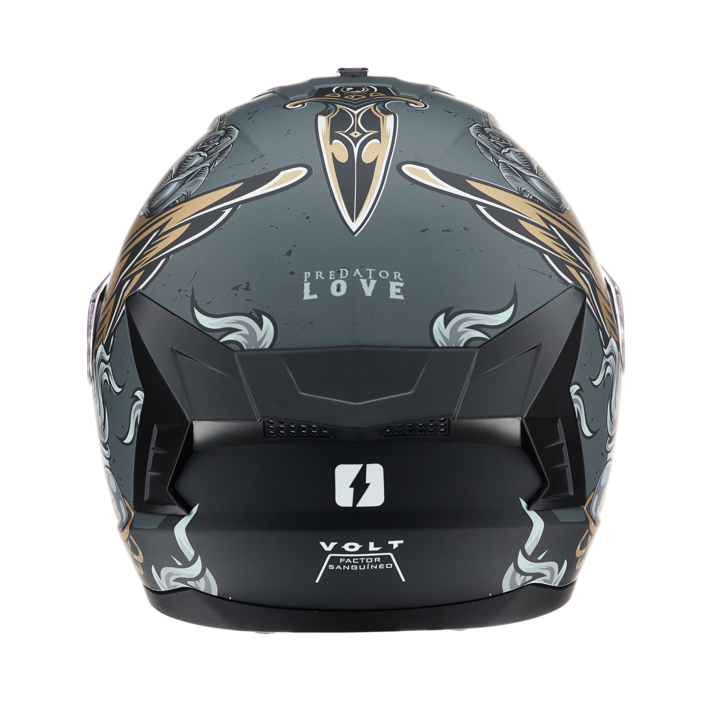 Casco MAC 070 Volt Lovepredator Negro / Dorado / Mate