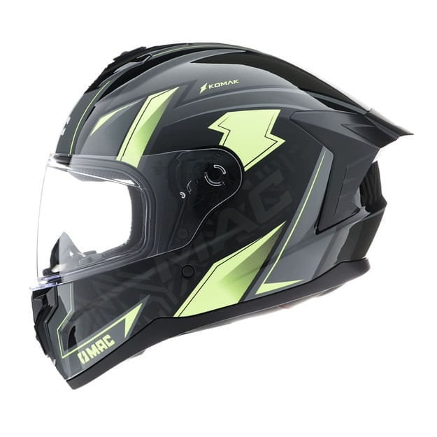 Casco MAC 070 Volt Komak Negro / Amarillo / Brillo