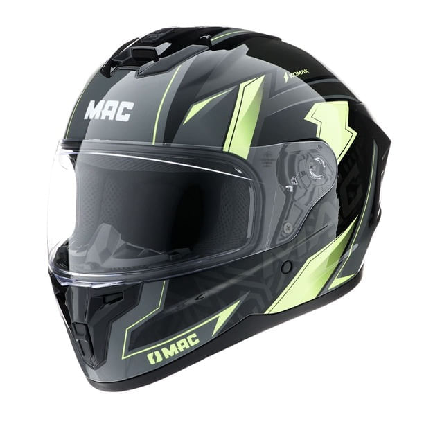 Casco MAC 070 Volt Komak Negro / Amarillo / Brillo