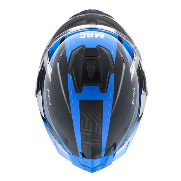 Casco MAC 070 Volt Komak Negro / Azul / Brillo