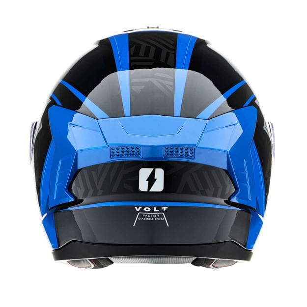 Casco MAC 070 Volt Komak Negro / Azul / Brillo
