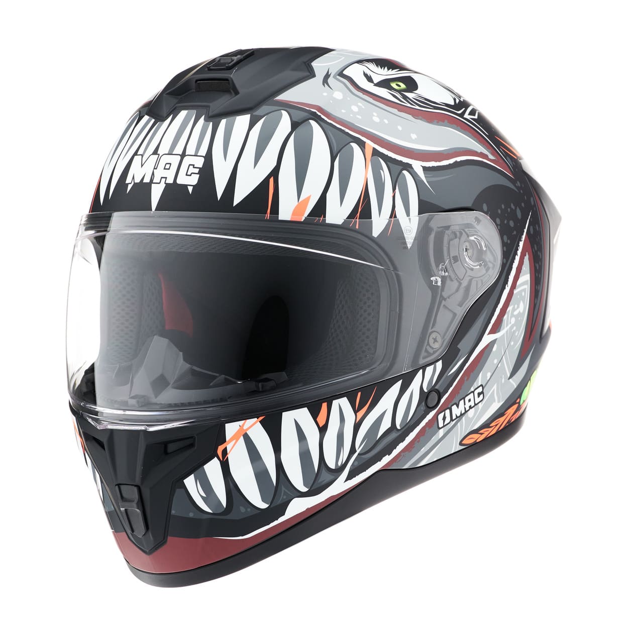 Casco MAC 070 Volt Makabro Negro / Blanco / Mate