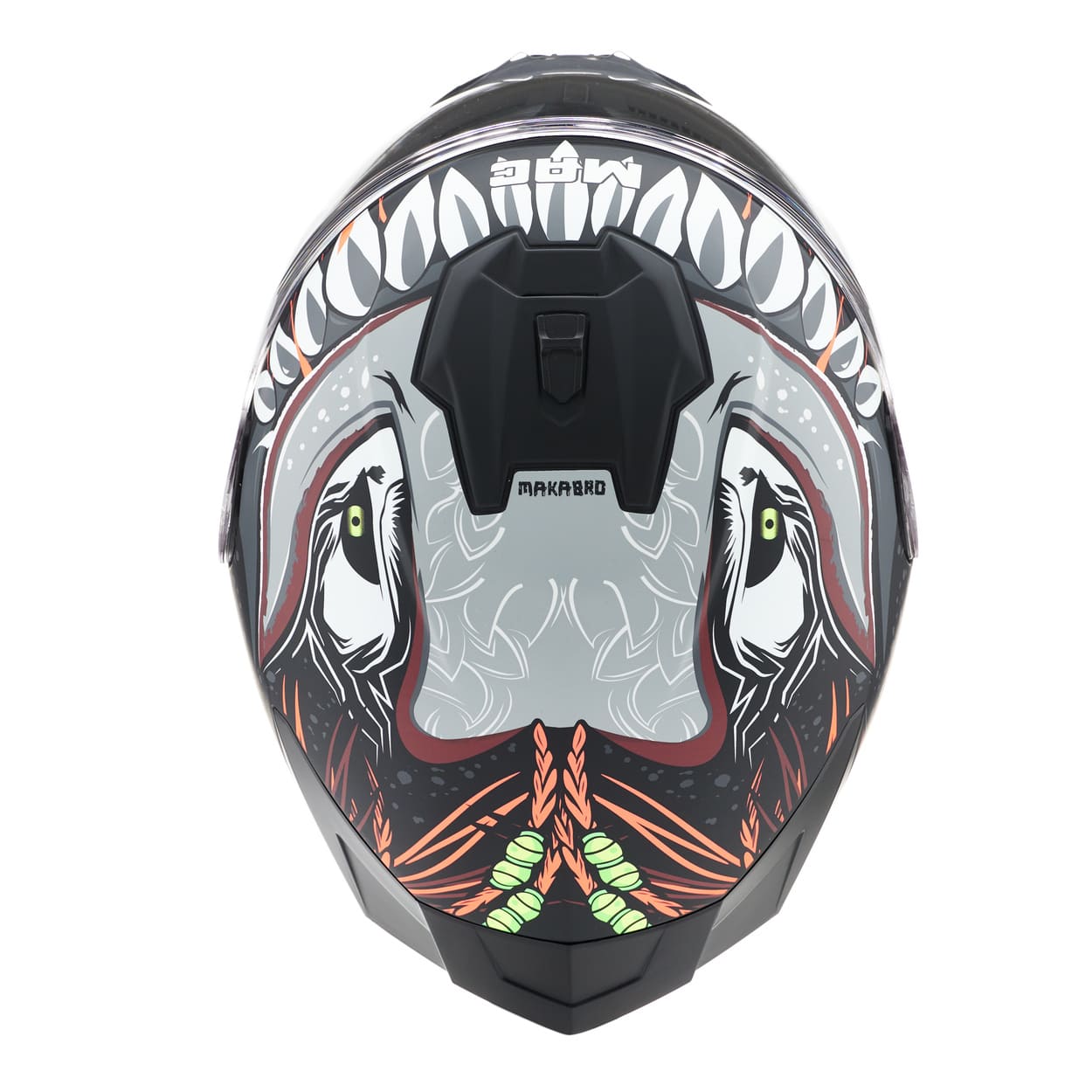 Casco MAC 070 Volt Makabro Negro / Blanco / Mate