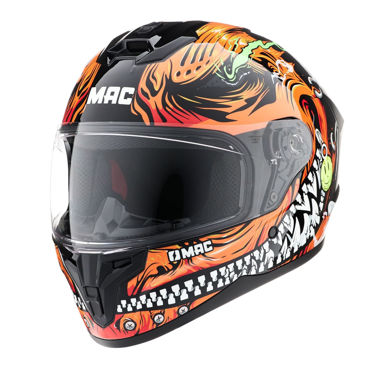 Casco MAC 070 Volt Sadiko Edicion Limitada Negro / Naranja / Brillo
