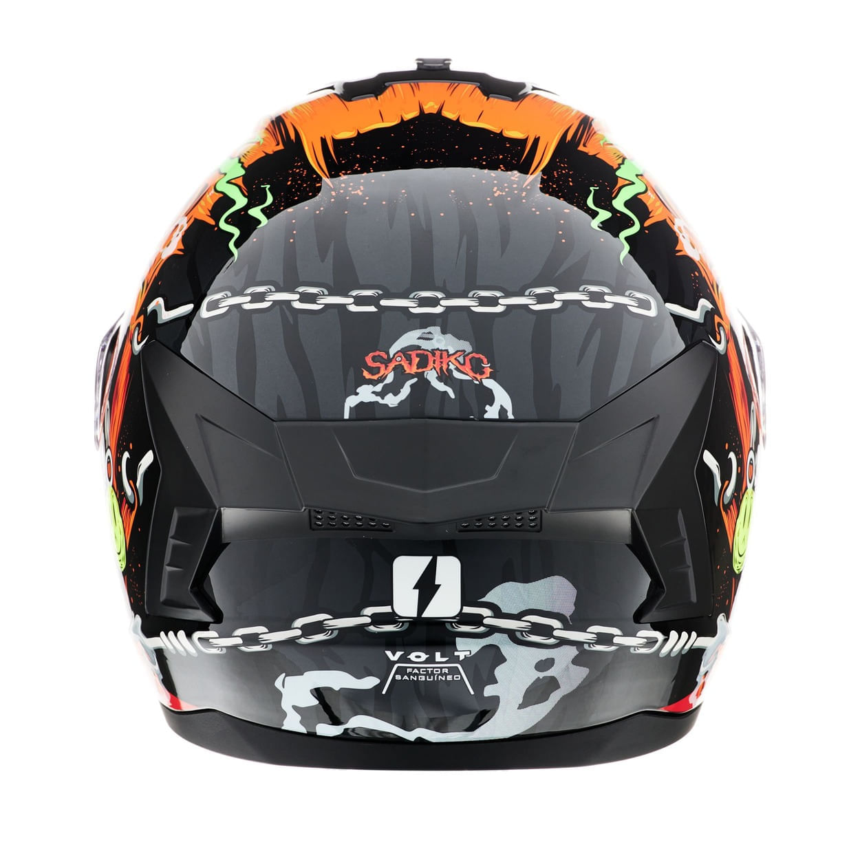 Casco MAC 070 Volt Sadiko Edicion Limitada Negro / Naranja / Brillo