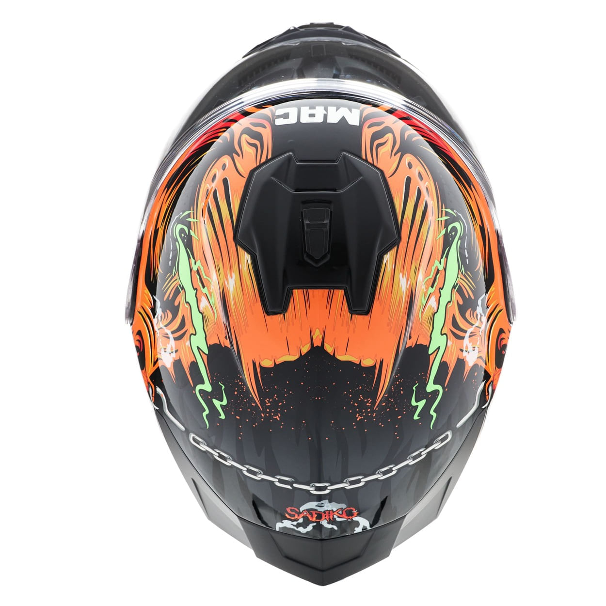 Casco MAC 070 Volt Sadiko Edicion Limitada Negro / Naranja / Brillo