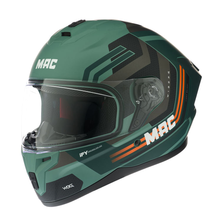 Casco MAC Volt 070 Wiberg Edición Especial Visor Extra / Verde / Negro / Mate